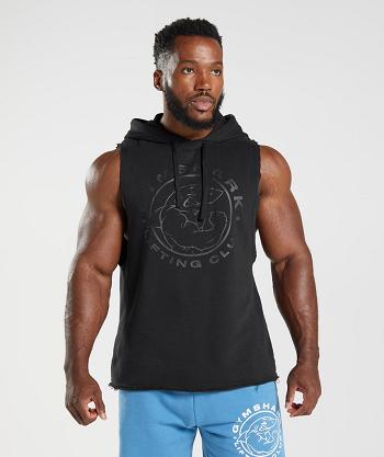 Gymshark Legacy Drop Arm Muške Majica S Kapuljačom Crne | HR 2698GSO